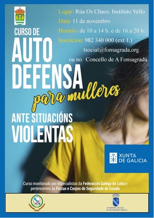Curso de autodefensa personal para mujeres ante situaciones violentas el sábado 11 de noviembre